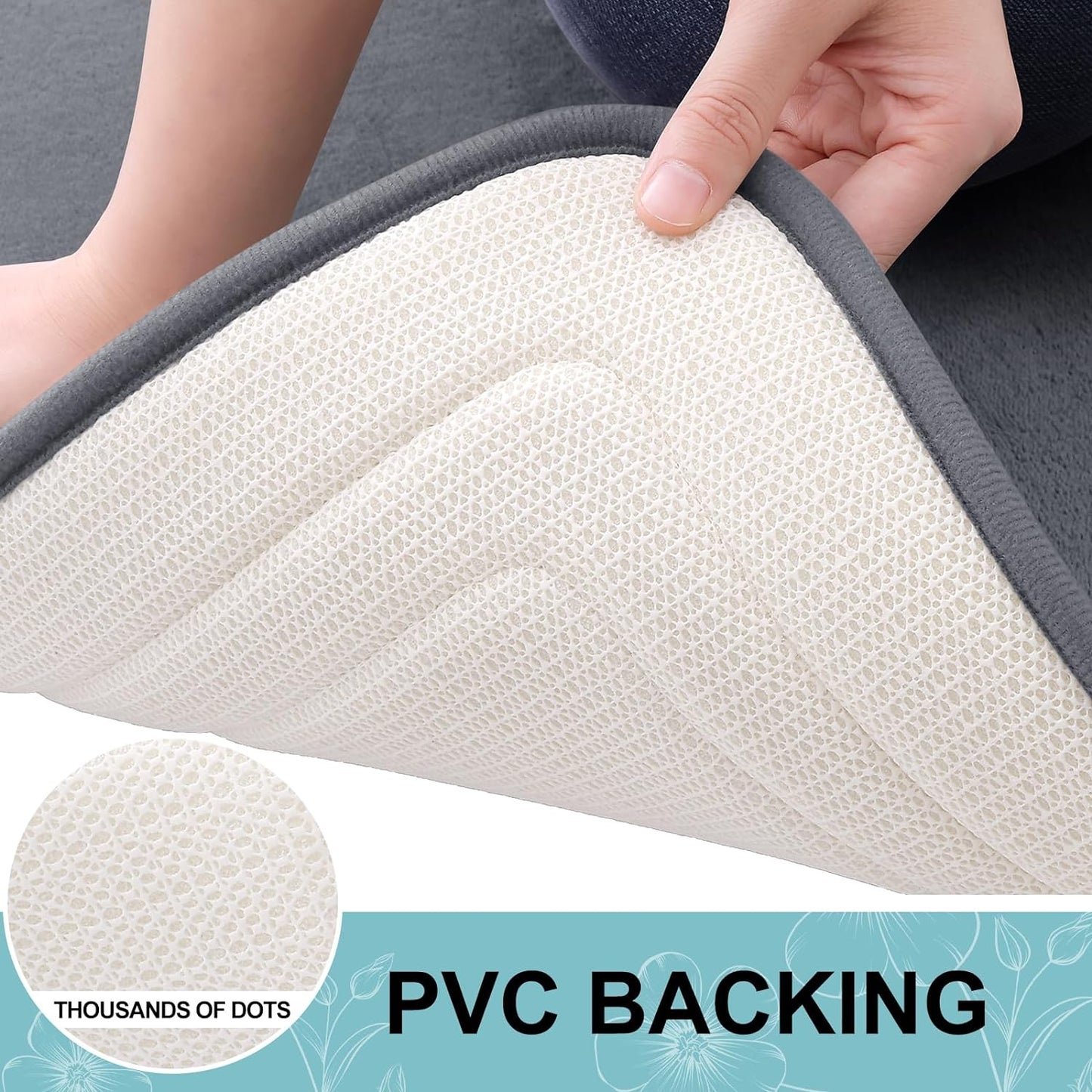 Grandaily Memory Foam Bath Mat Rug 70x24, Ultra Soft, Non-Slip and Absorbent Bathroom Rugs, Machine Wash Dry, Comfortable Bath Carpet for Bathroom Floor, Tub and Shower, Dark Grey