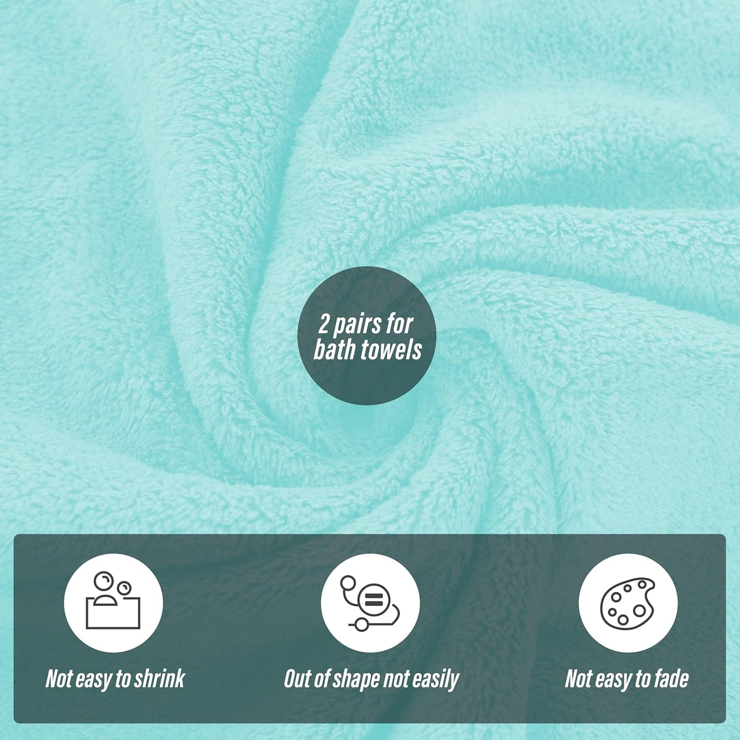 MOONQUEEN 2 Pack Premium Bath Towel Set - Quick Drying - Microfiber Coral Velvet Highly Absorbent Towels - Multipurpose Use as Bath Fitness, Bathroom, Shower, Sports, Yoga Towel (Frozen Blue)