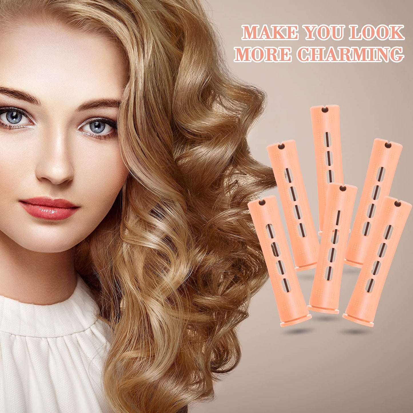 WILLBOND 36 Pieces Cold Wave Rod Hair Perm Rods Hair Rollers Perming Curlers with Steel Rat Tail Comb for Hairdressing Styling