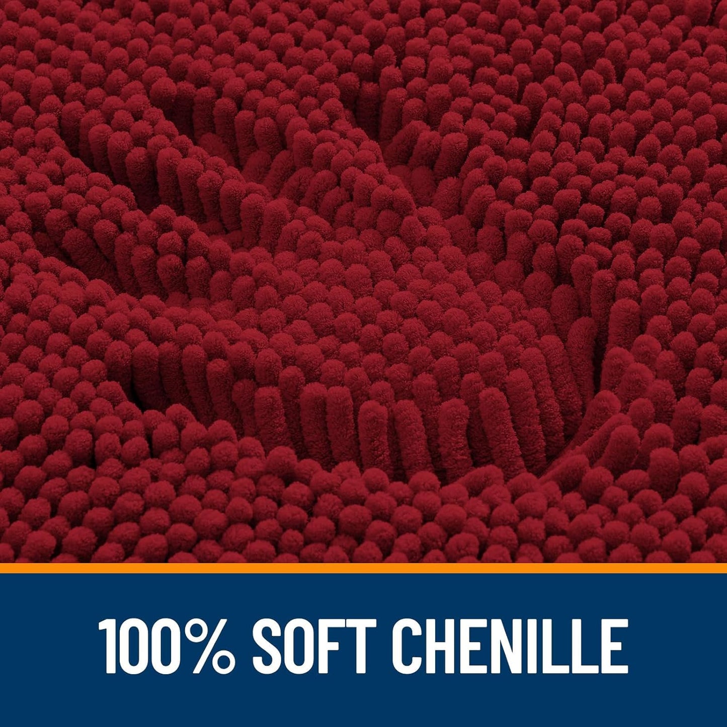 OLANLY Bathroom Rugs 59x24, Extra Soft Absorbent Chenille Bath Rugs, Rubber Backing Quick Dry, Machine Washable Bath Mats for Bathroom Floor, Tub and Shower, Home Decor Accessories, Red