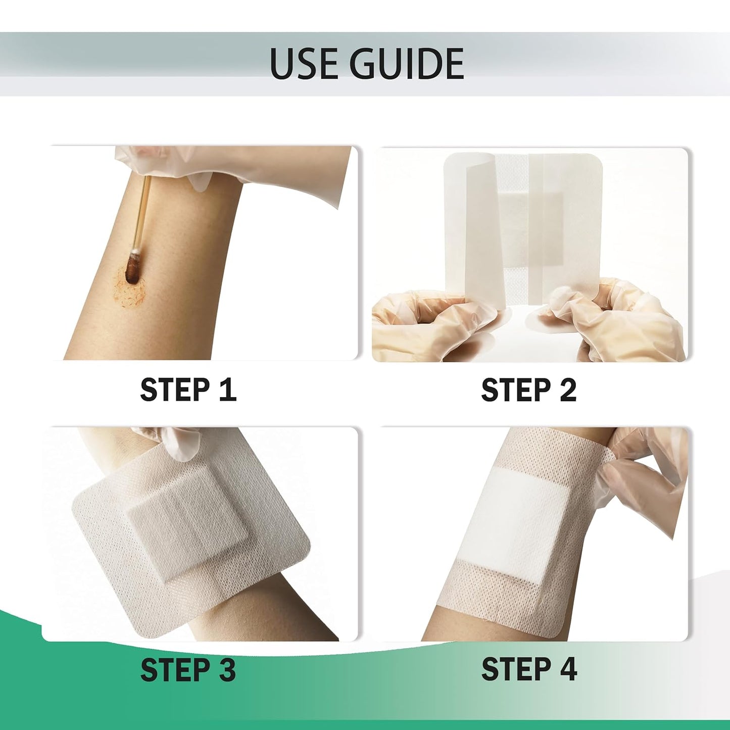 2.3X2.7 Inches Sterile Adhesive Island Wound Dressing Bandages - Non Woven Cover with Bordered Gauze Pads,100 Individually Pack, High Absorbent, Medical Grade by QICHUANG(2.3X2.7INCHES-C100)