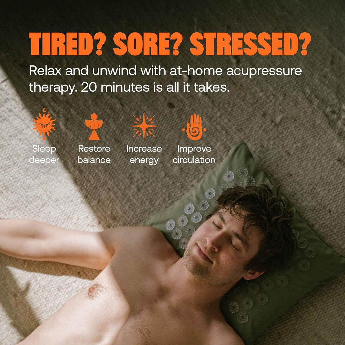 ShaktiMat Premium Acupressure Pillow, Original Intensity in Tulsi, Massage Muscles, Aid Sleep & Unlock Inner Tension | Similar to Acupuncture, No Needles Required