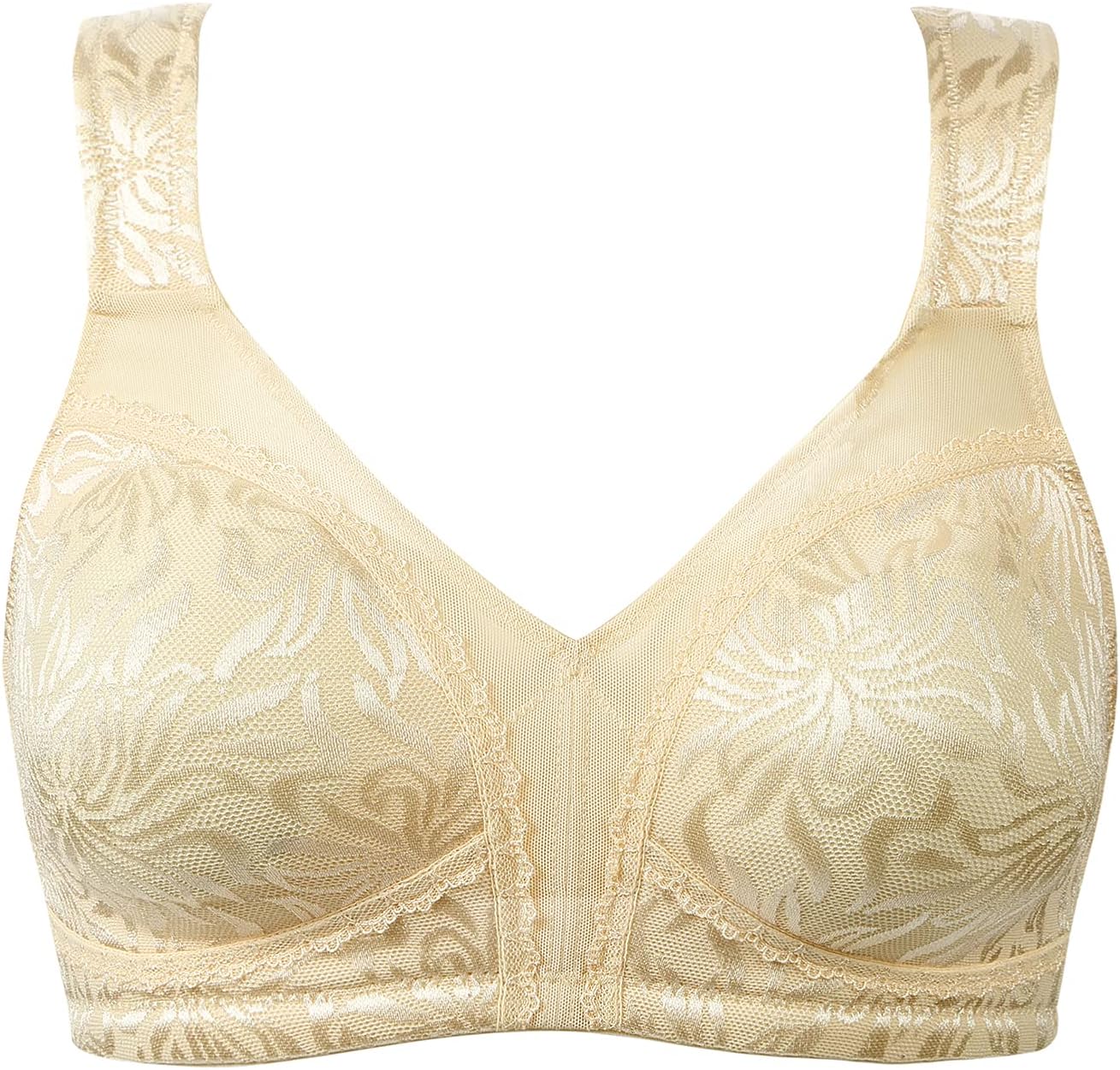 ZeroBound Women's Minimizer Bras Comfort Cushion Strap Wirefree Full Coverage Large Bust Non-Padded Bra