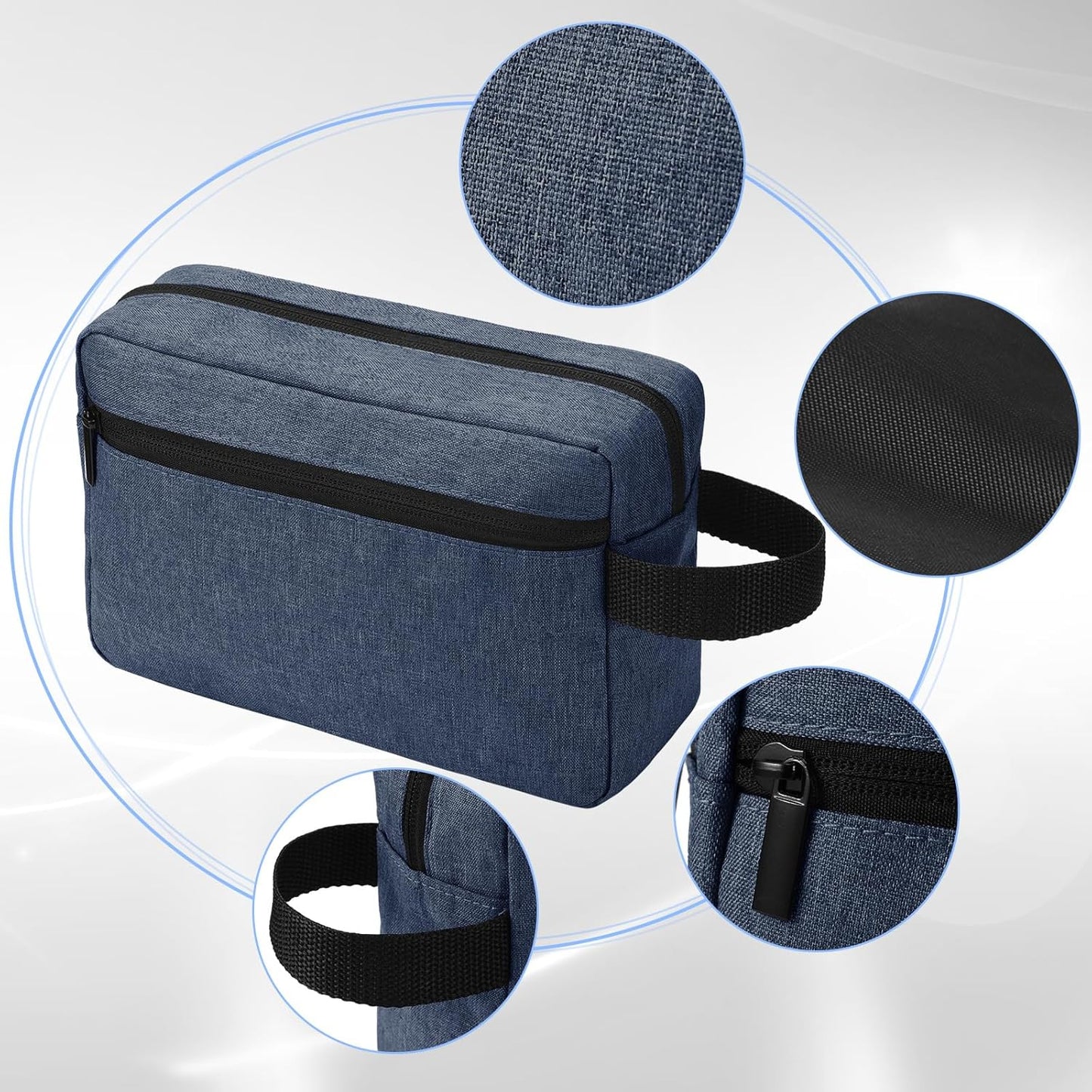 Paterr 16 Pcs Travel Toiletry Bag for Women Men Large Water Resistant Shaving Bag Hanging Cosmetic Bag with Handle and Divider Storage Travel Pouch Case (Dark Blue)