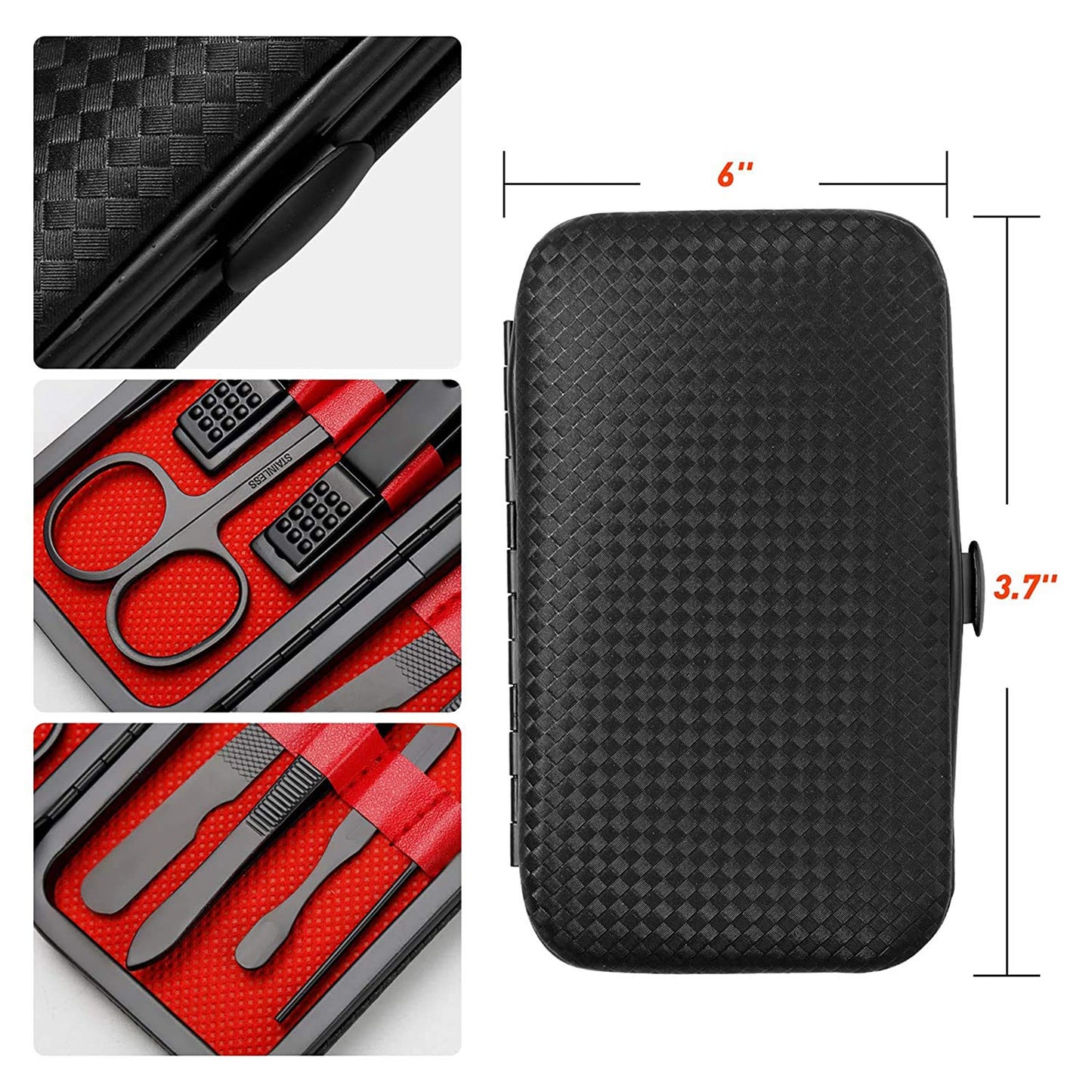 Manicure Set Pedicure Kit Womens Nail Clippers Set 32 in 1 Professional Grooming Care Tools Nail Kit Including Facial, Fingernails and Toenails Care with Travel Case Women (Red_7 Pieces)