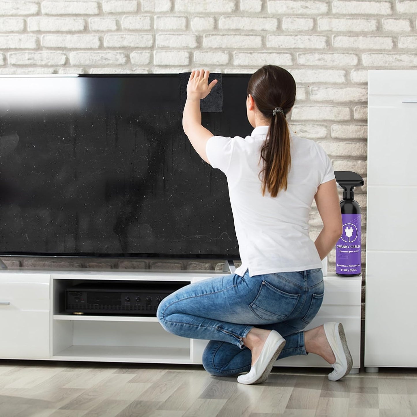 Swanky Screen Cleaner Kit: 6-Pack Microfiber Cloths & Electronic Cleaner Spray for TV, iPad, iPhone, Monitor & Laptop (17 Oz)