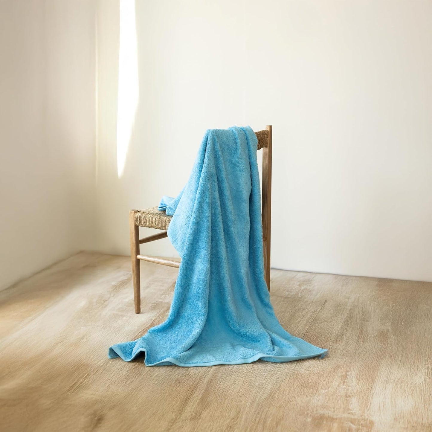 SALBAKOS 100% Turkish Cotton Jumbo Bath Sheet Towel Oversized 40x80 inch | Premium Hotel & Spa Quality, Soft, Absorbent, XL Bath Towels | Made in Turkey (Pack of 1, Aqua, Jumbo Bath Sheet)