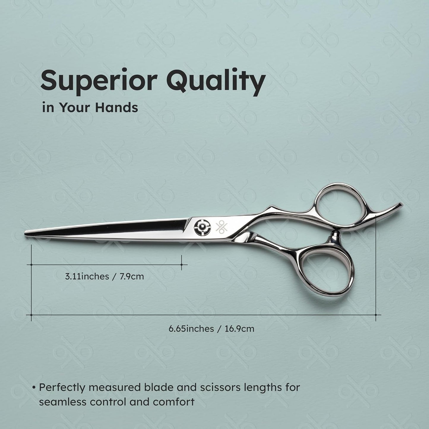 K9 6.5" Large Professional Hair Scissors – Barber Shears Made with Premium VG10 Steel, Lightweight, Razor-Sharp, Handcrafted with Ergonomic Handle and Convex Blade for Comfort, Also Great for Home Use