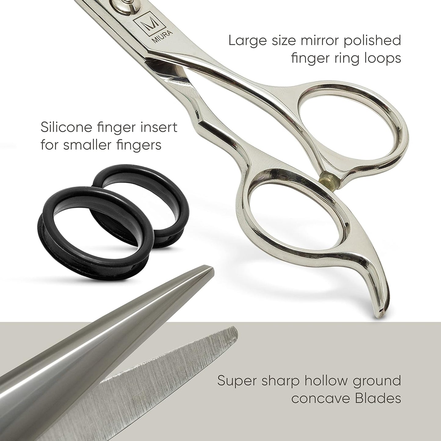 Miura Professional Hair Cutting Scissors for Women, Men and Hairdressers | 6.5” Stainless Steel Barber Shears for Hair Cutting (Scissors)