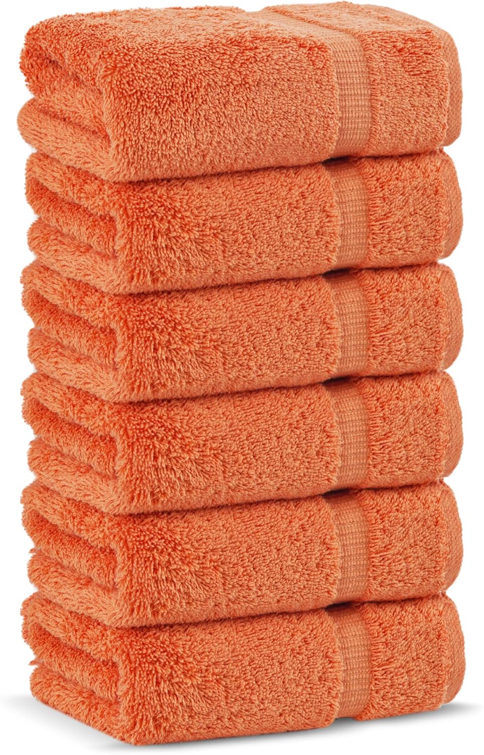 Chakir Turkish Linens | Hotel & Spa Quality 100% Cotton Premium Turkish Towels | Soft & Absorbent (6-Piece Hand Towels, Coral)