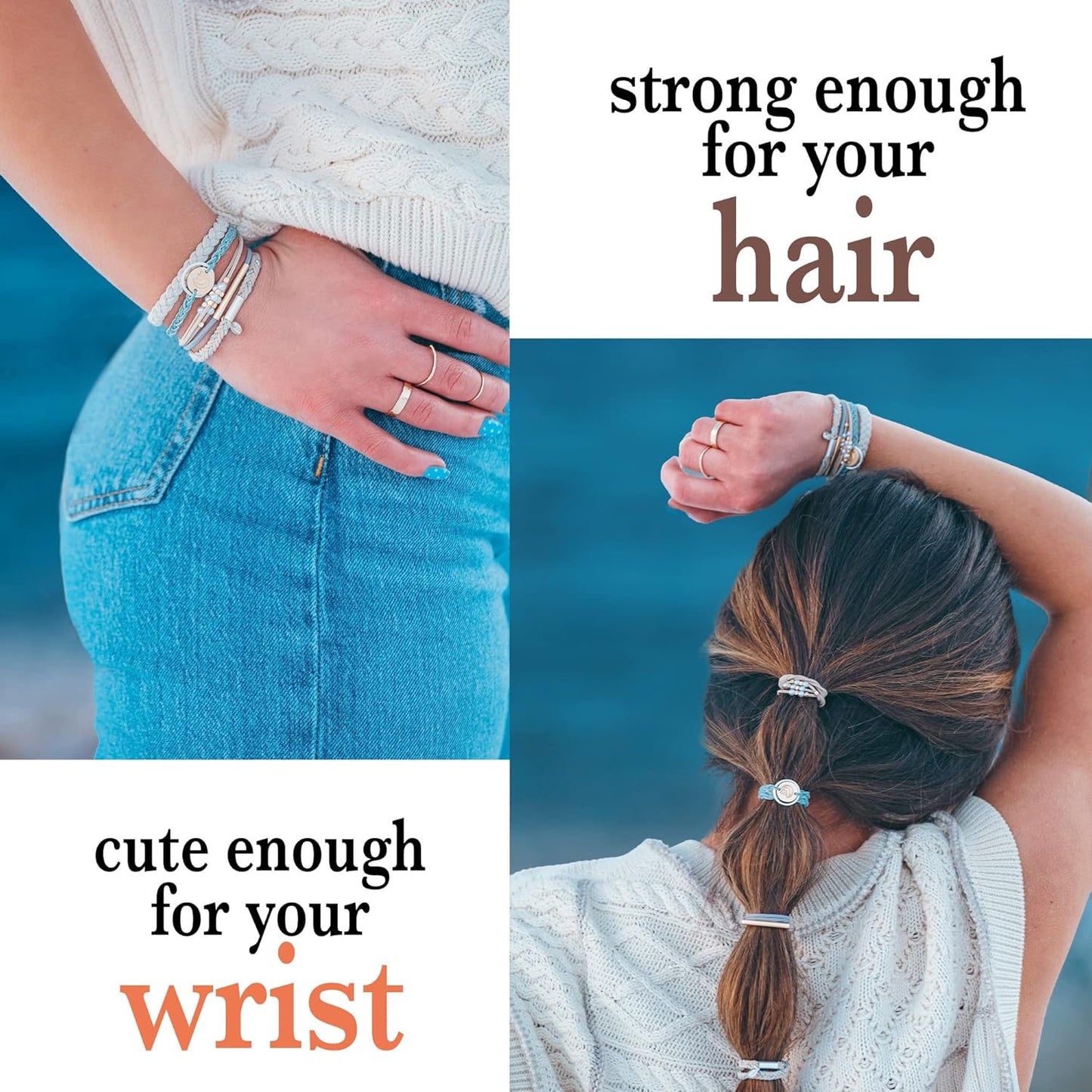 K'lani Hair Tie Bracelets for Women - Elastic Hair Bands That Double as Stylish Jewelry - Wonder - Small