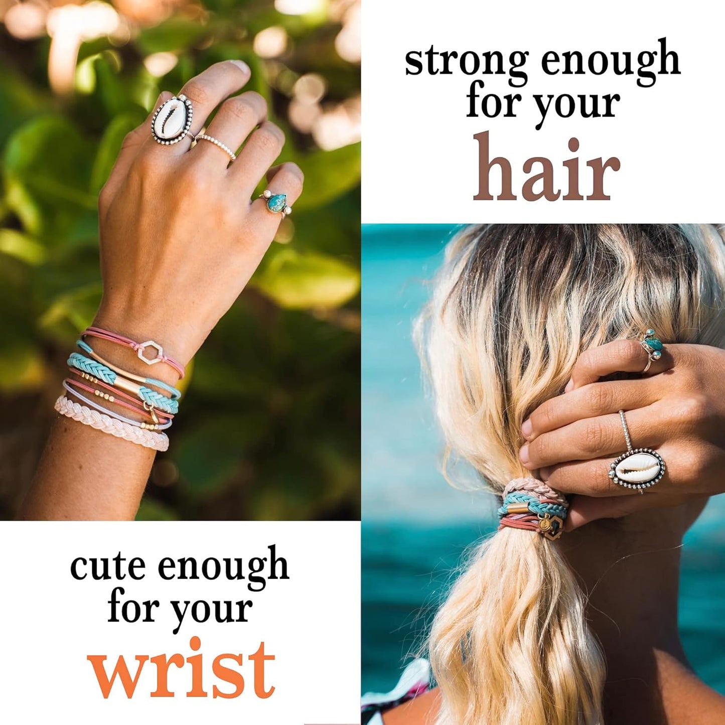 K'lani Hair Tie Bracelets for Women - Elastic Hair Bands That Double as Stylish Jewelry - Live - Medium