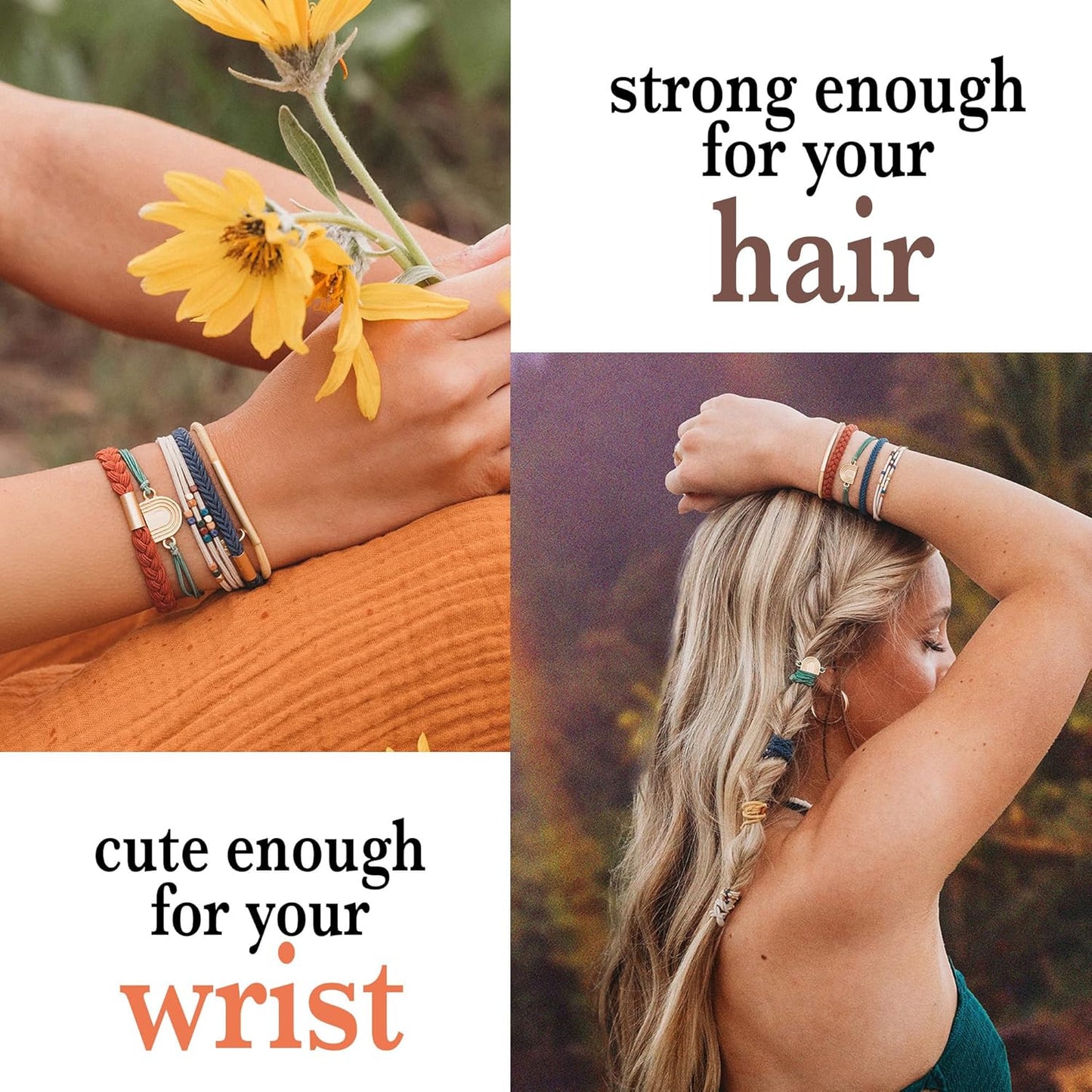 K'lani Hair Tie Bracelets for Women - Elastic Hair Bands That Double as Stylish Jewelry - Imagine - Medium