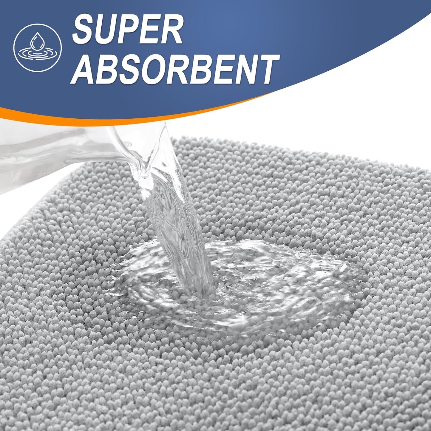 OLANLY Thick Memory Foam Bath Mat Rug 59x20, Extra Soft Absorbent Bathroom Rug, Quick Dry Bath Mats, Non-Slip, Machine Washable Carpet for Bathroom, Tub and Shower, Home Decor Accessories, Light Grey