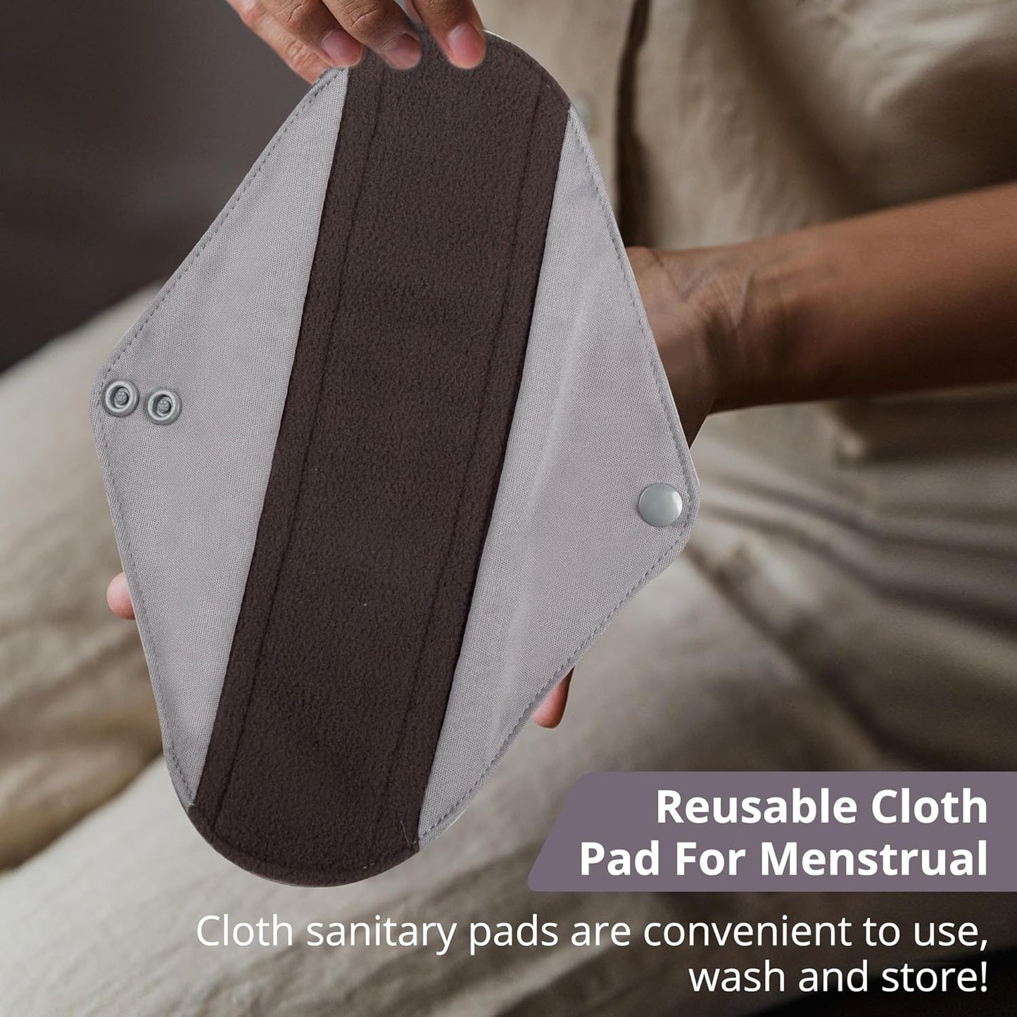 7pcs Set 1 pc Mini Wet Bag +6pcs Absorbent Reusable Sanitary Pads/Washable Cloth Menstrual Pads(Morandi-1,S)