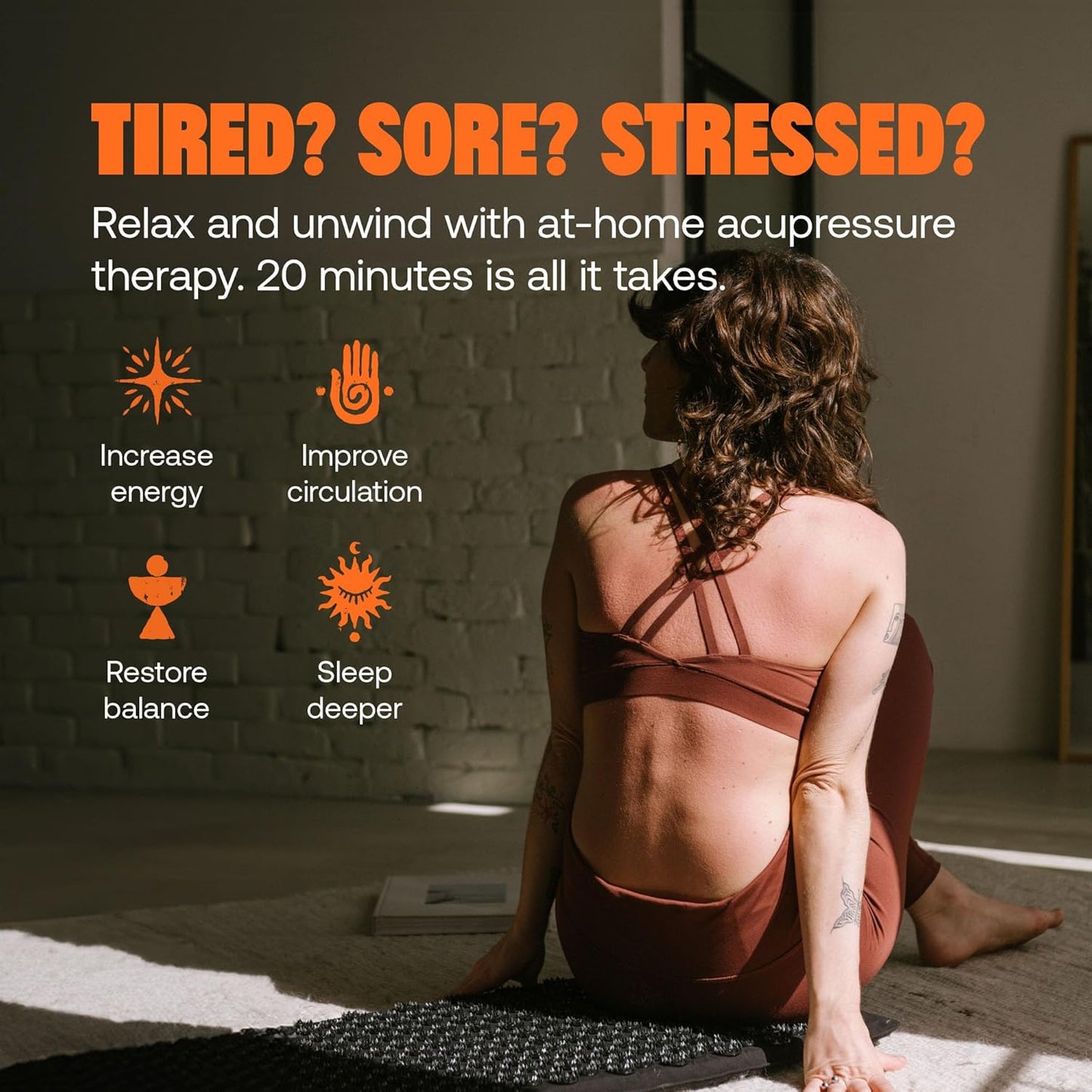 ShaktiMat Premium Acupressure Mat, Level 2 Intensity in Shakti Black, Massage Muscles, Aid Sleep & Unlock Inner Tension | Similar to Acupuncture, No Needles Required