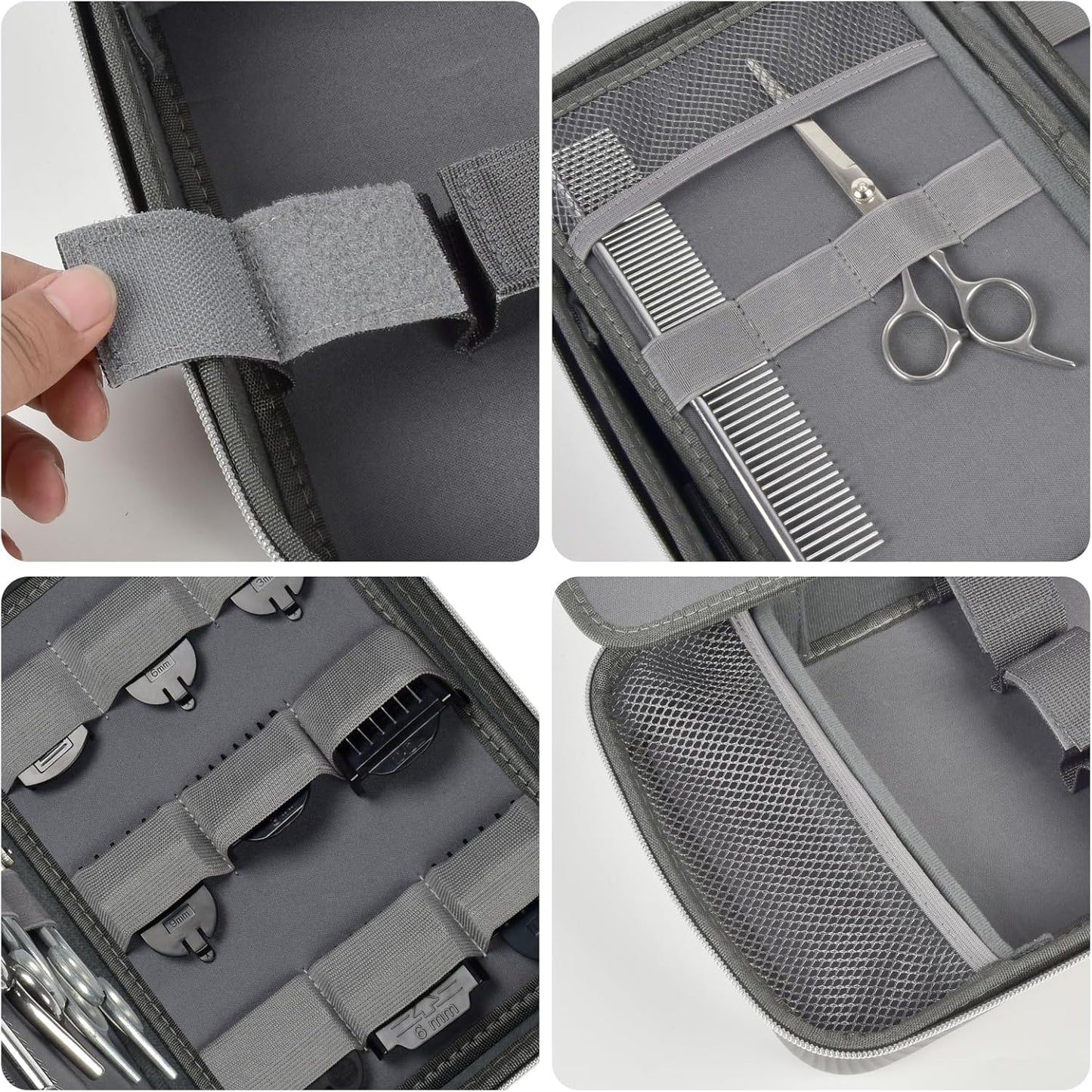 Boobowl Barber Accessories Bag for Clippers and Supplies, Mens Hair Trimmers Box, Portable Storage Organizer for Hair Cutting, Guard Grooming Kit and Barbers Supplies (Bag Only) (Dark Grey)