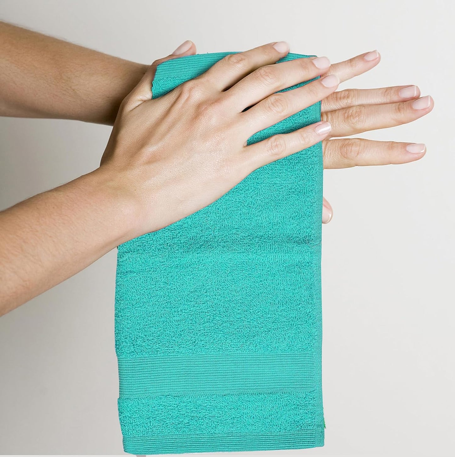 Premium Wash Cloths Pack of 12 (13" x 13") 100% Ring Spun Cotton | Luxury Washcloths | Ultra Soft Face Towels | Highly Absorbent Wash Cloths for face (Turquoise)