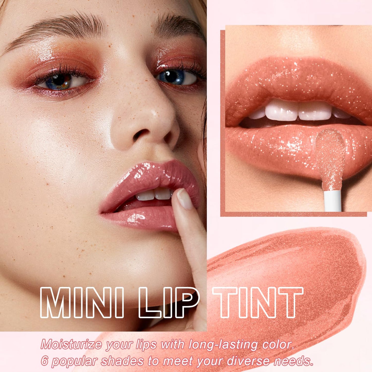 6pcs Lip Gloss Oil Set, Mini Hydrating Lip Glow Oil Lip Gloss, Lipgloss Lipoil Set for Women Girls Teens, Tinted Plumping Fat Lip Oil Lip Balm for Dry Lips Nourishing (SET A)