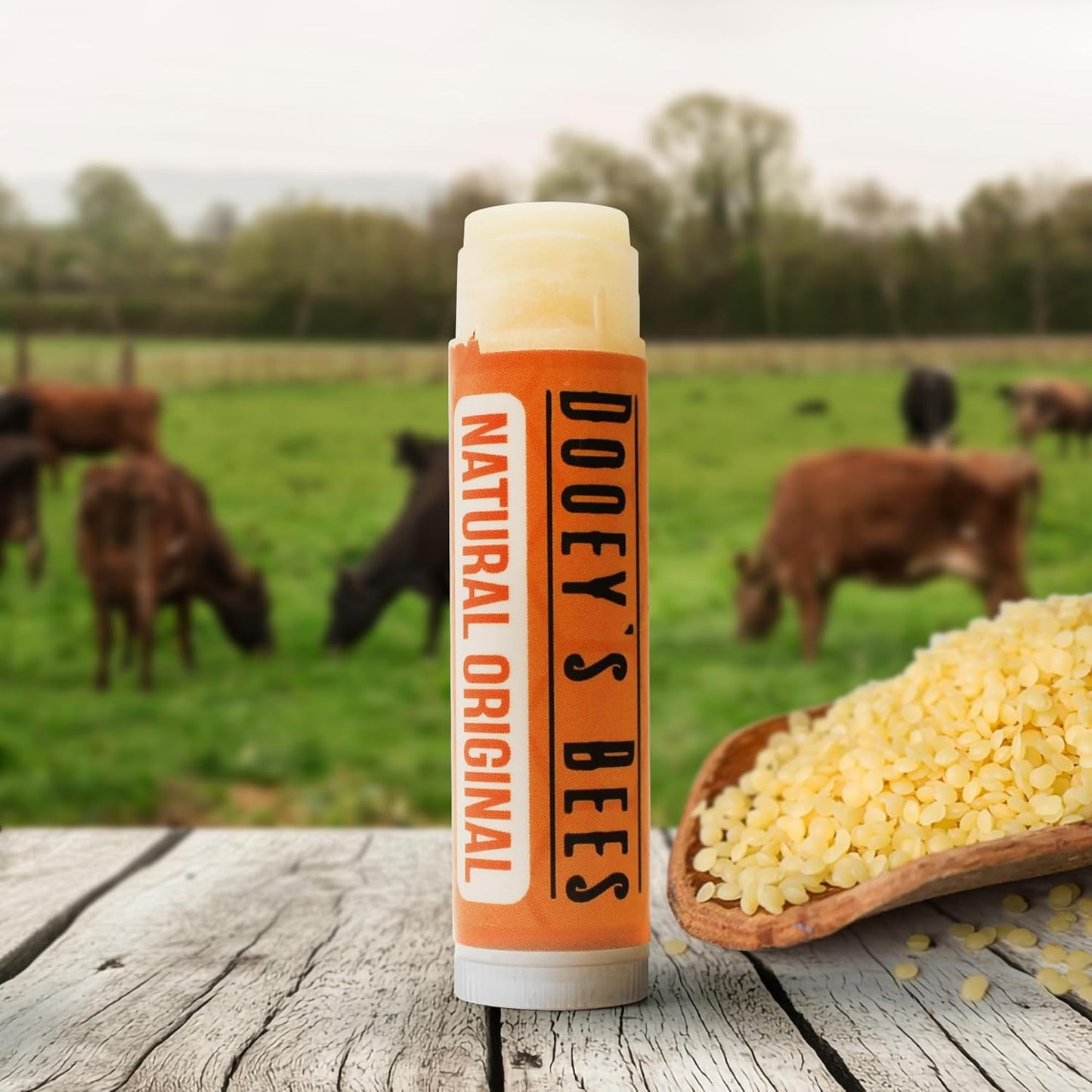 Dooey's Bees All Natural Handmade Beeswax Based 3 Ingredient Lip Balm, 4 Count (4 - Pack, Natural Original)