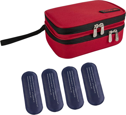 Apollo Walker Insulin Cooler Travel Case Diabetic Medication Cooler with Ice Packs and Insulation Liner TSA Approved
