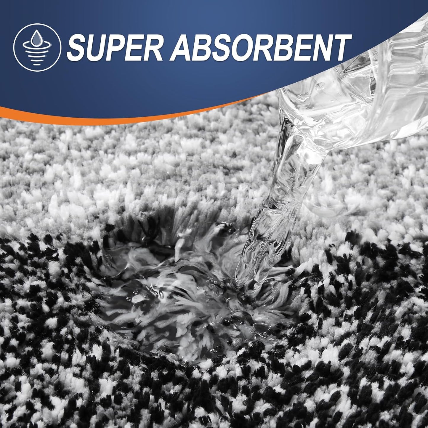 OLANLY Bathroom Runner Rugs 47x24, Extra Soft Absorbent Microfiber Bath Rugs, Rubber Backing, Quick Dry, Machine Washable Bath Mats for Bathroom Floor, Tub and Shower, Home Decor Accessories, Black