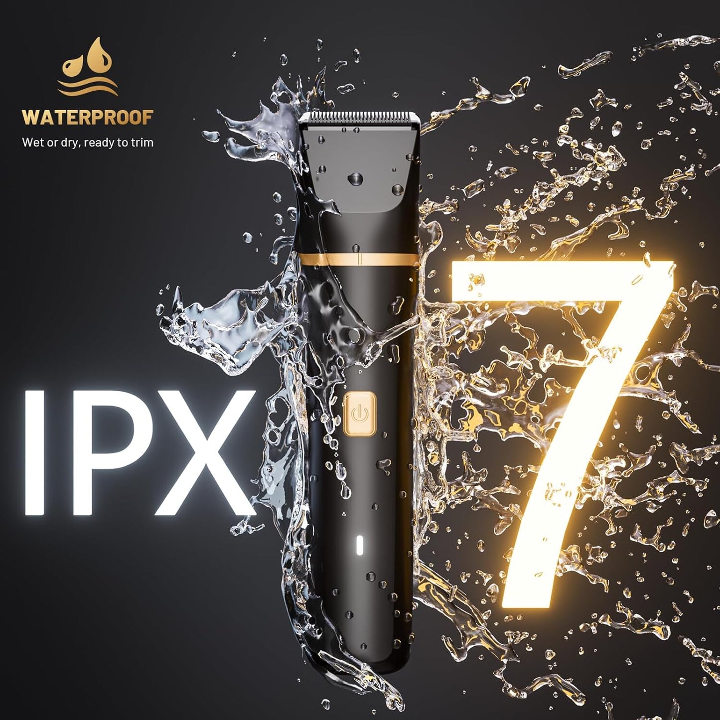 Electric Razor for Men, IPX7 Waterproof Versatile Shaver for Temple, Groin, Nose, Ear Hairs, Beard, Body Hair Trimmer for Men, Painless Grooming Kit with 2 Replaceable Ceramic Blade Heads