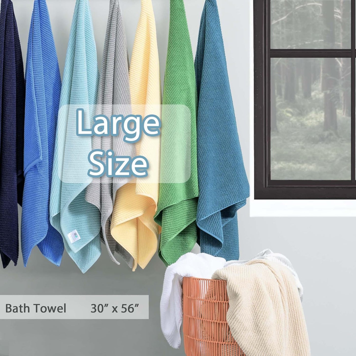 VOOVA & MOVAS Large Bath Towels, 4 Pack 30" x 56" - 100% Cotton | Quick Dry | Light Weight | Thick | Soft | Absorbent, Luxury Shower Towel for Bathroom, Towel Gift Set, Coral Pink