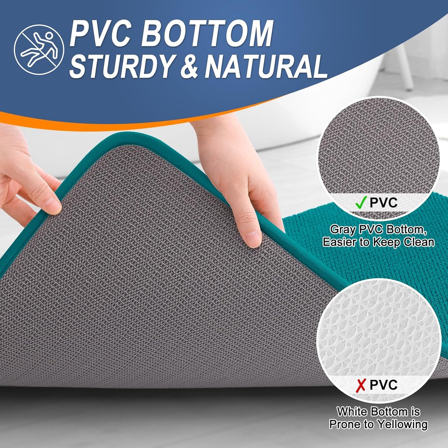 OLANLY Thick Memory Foam Bath Mat Rug 30x20, Extra Soft Absorbent Bathroom Rug, Quick Dry Bath Mats, Non-Slip, Machine Washable Carpet for Bathroom, Tub and Shower, Home Decor Accessories, Deep Lake