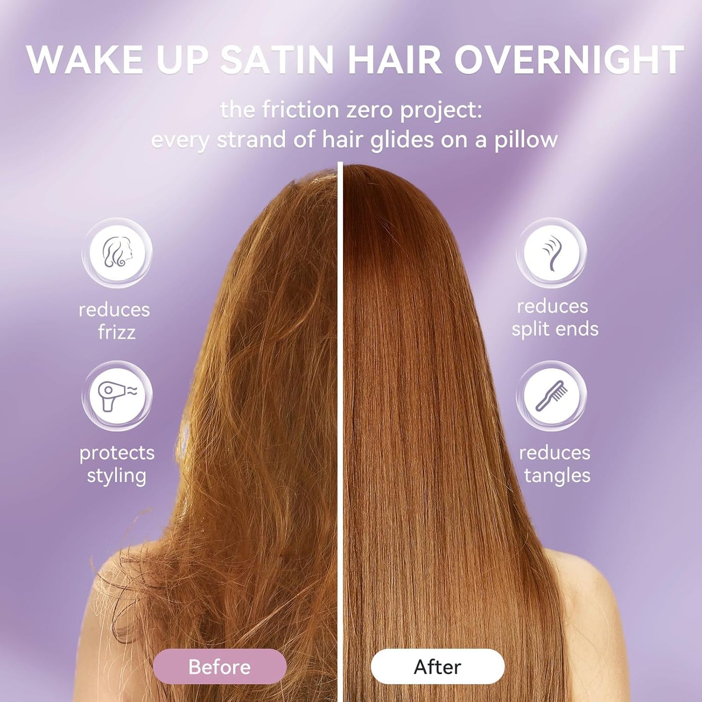 Tyfitb Satin Pillowcase Set for Hair & Skin Care – Cooling, Hypoallergenic, Anti-Frizz, Wrinkle-Free – Soft, Luxurious Pillowcases with Envelope Closure – 2-Pack, Standard Size 20x26, Gift-Ready