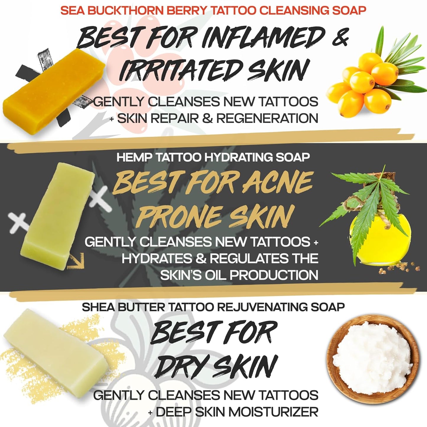 Banger Bars Tattoo Aftercare Bulk Soap – 72 Count Variety Pack | Individually Packaged 0.4oz Bars for Artists, Studios & Shops | Unscented Gentle Cleansing Formulas, Wholesale Supplies