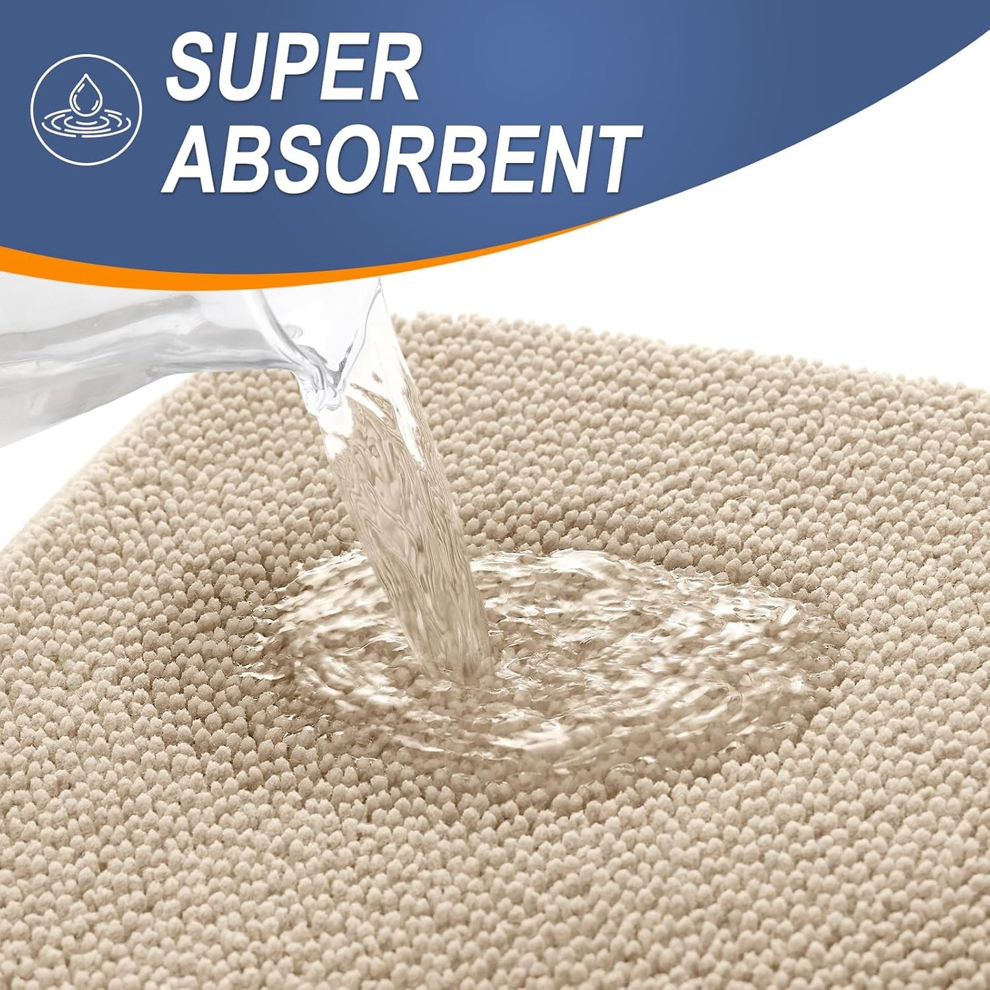 OLANLY Thick Memory Foam Bath Mat Rug 47x24, Extra Soft Absorbent Bathroom Rug, Quick Dry Bath Mats, Non-Slip, Machine Washable Carpet for Bathroom, Tub and Shower, Home Decor Accessories, Beige