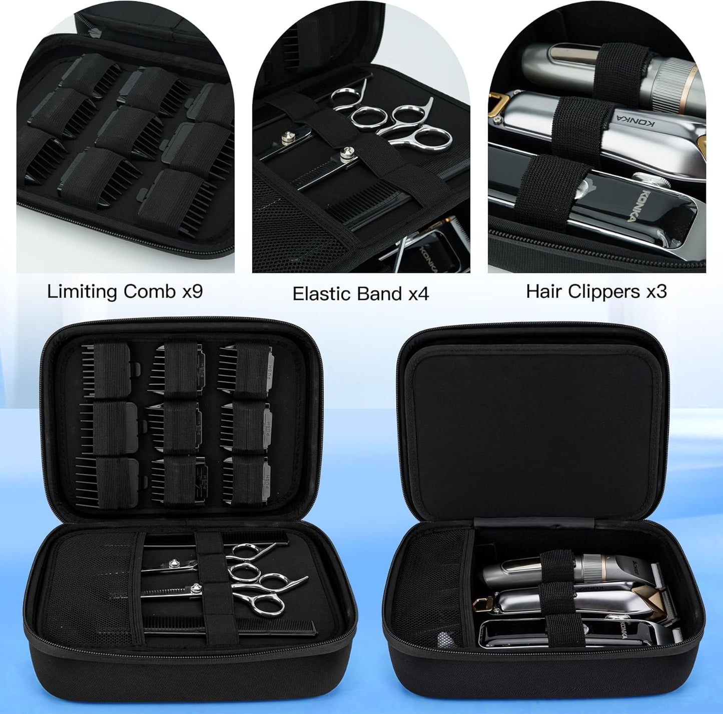 SMYV Barber Bags for Clippers and Supplies, Mens Hair Trimmers Box, Portable Clipper Storage Case for Barber Accessories (Case Only)