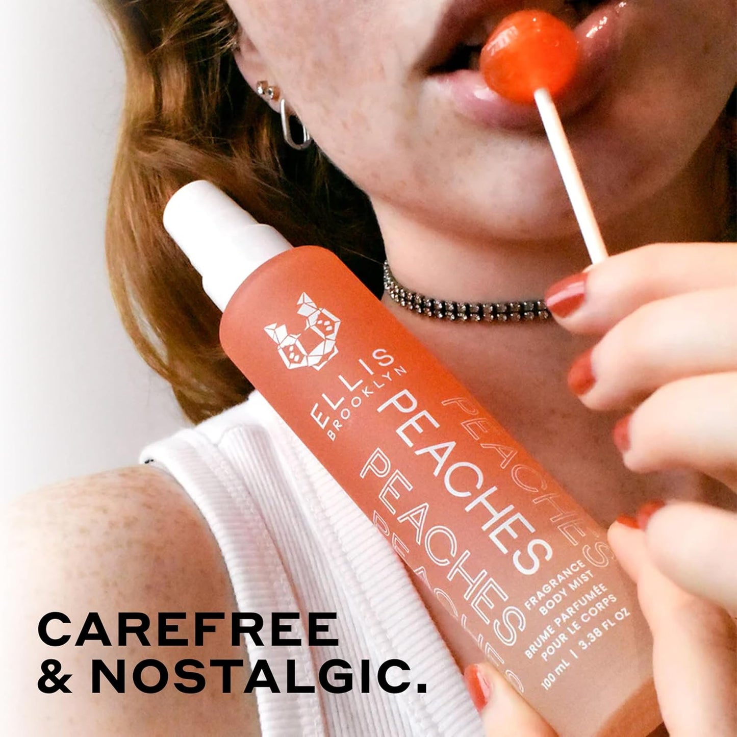 Ellis Brooklyn PEACHES Hair And Body Fragrance Mist - Fruity Floral Perfume Mist For Women with Sweet Peach, Rosebud, & Sandalwood, Vegan Perfume, Made In The USA, 50ml 1.7 Fl Oz