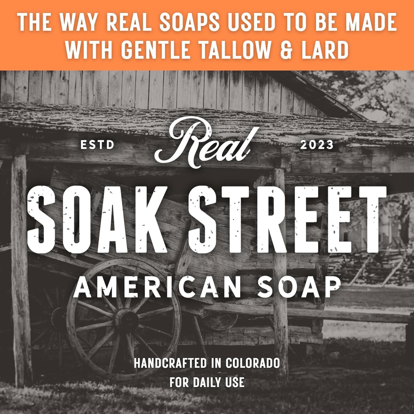 Real American Soap (Variety Bundle, 3 Pack) – Natural Bar Soap Made with Grass-Fed Tallow, Conditioning Lard, & Pure Coconut Oil – Unscented, Charcoal & Tea Tree Oil, & Lavender Goat Milk