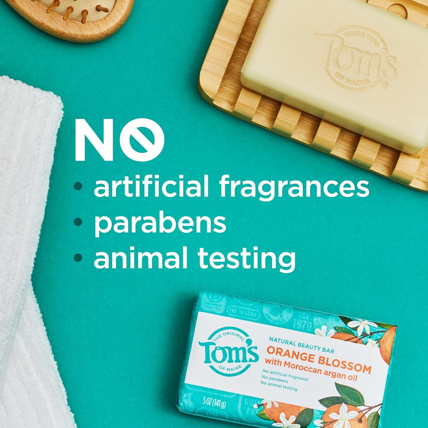 Tom’s of Maine Natural Beauty Bar Soap For Women and Men, Orange Blossom, 5 oz Bar (Pack of 6)