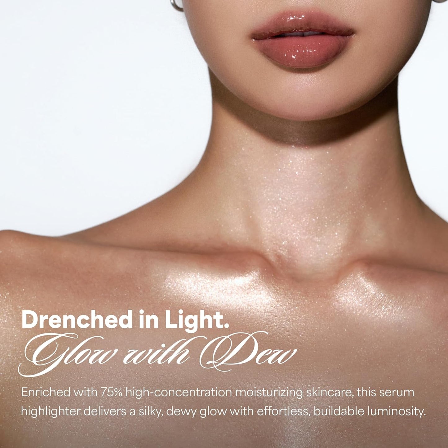 ENTROPY MAKEUP Glow Serum Body Highlighter, 75% Water-Rich Serum with Skincare Ingrediants, Buildable Radiance, Silky Lightweight for Face & Body, Crystal Pink Luminizer, Sugar Lit