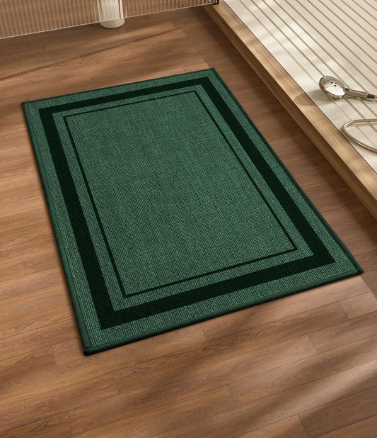 chakme Bathroom Rugs Mat 24x17, Ultra Thin Non Slip Bath Mat Small Quick Dry Absorbent Bath Mat for Bathroom Floor, (Dark Green, 24"x17")