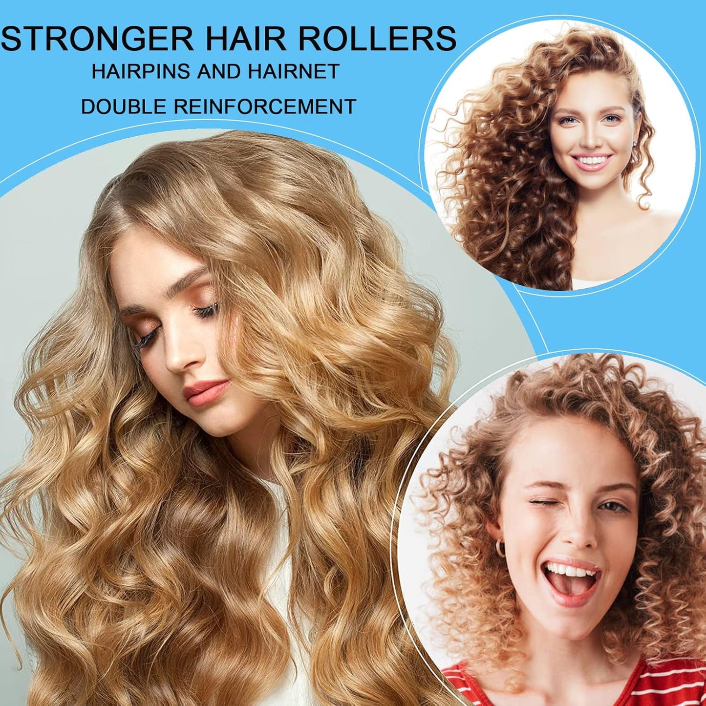 Hair Rollers, 12 Pack Salon Hair Dressing Curlers, Self Grip Hair Curlers, Rollers Hair Curlers, DIY Curly Hairstyle for Long Hair, Colors May Vary, Medium