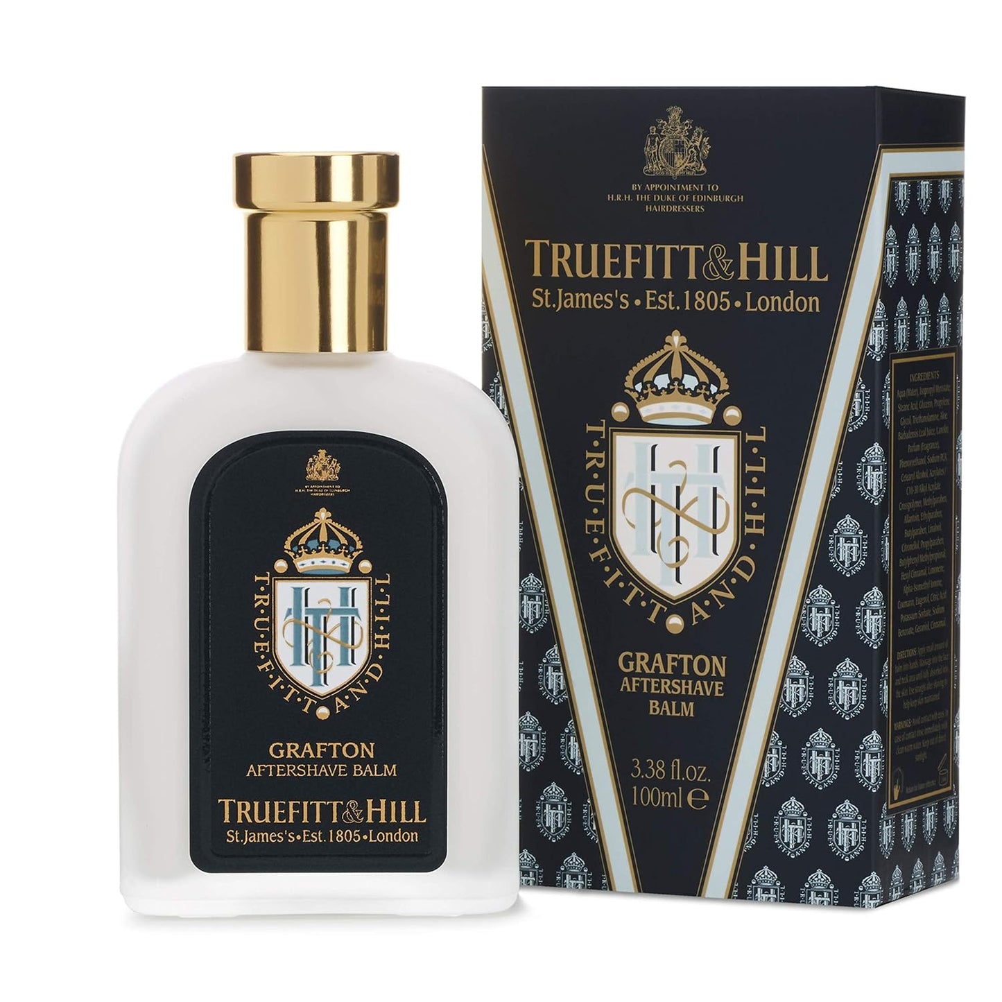 Truefitt & Hill Luxury Aftershave Balm - Grafton - Premium Soothing Moisturizer with Aloe Vera Extract - Ideal for Sensitive Skin, Razor Burn Relief, and a Silky Smooth Finish - 3.38 oz.