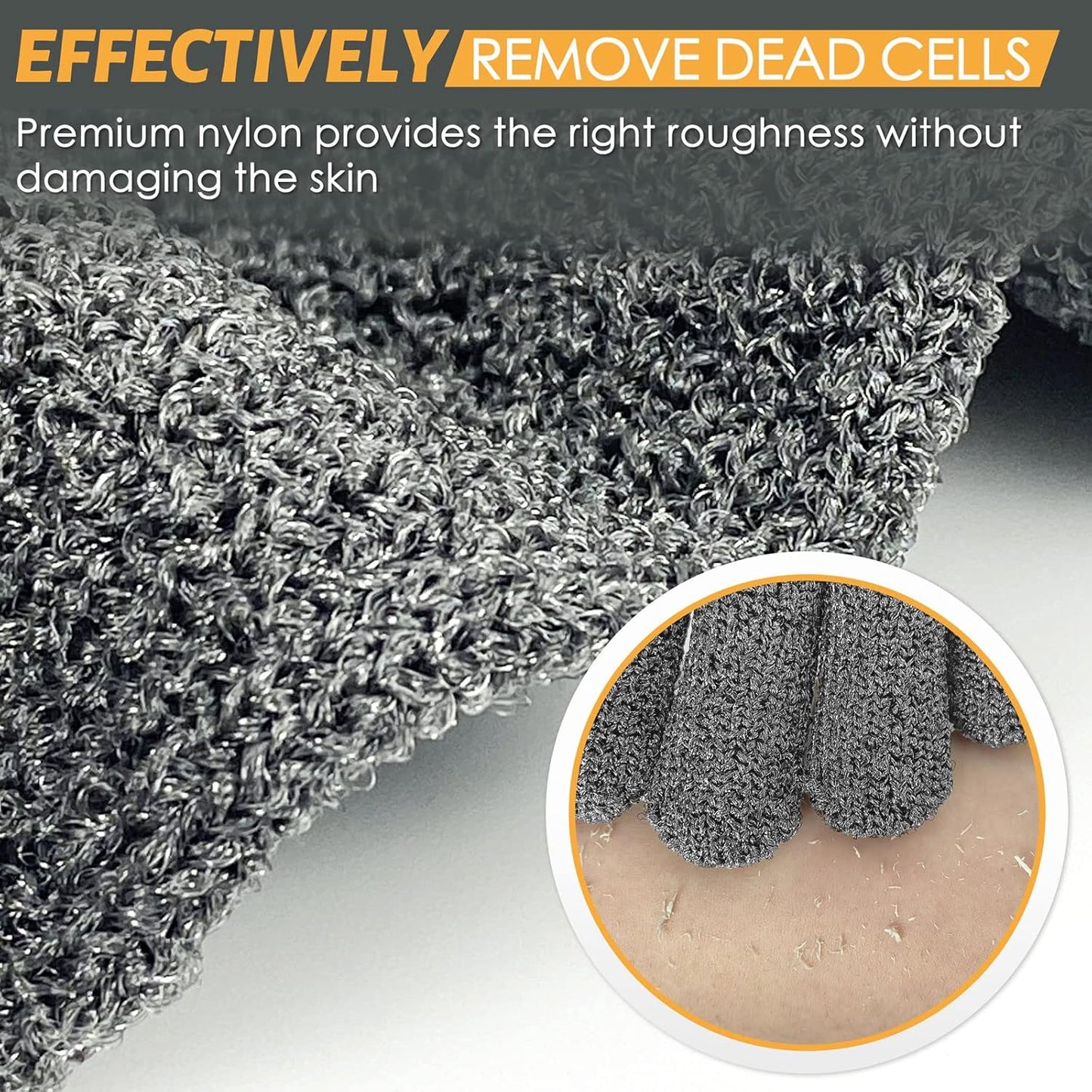 MIG4U Shower Exfoliating Scrub Gloves, Bathing Gloves Body Wash Dead Skin Removal Deep Cleansing Sponge Loofah for Women Men