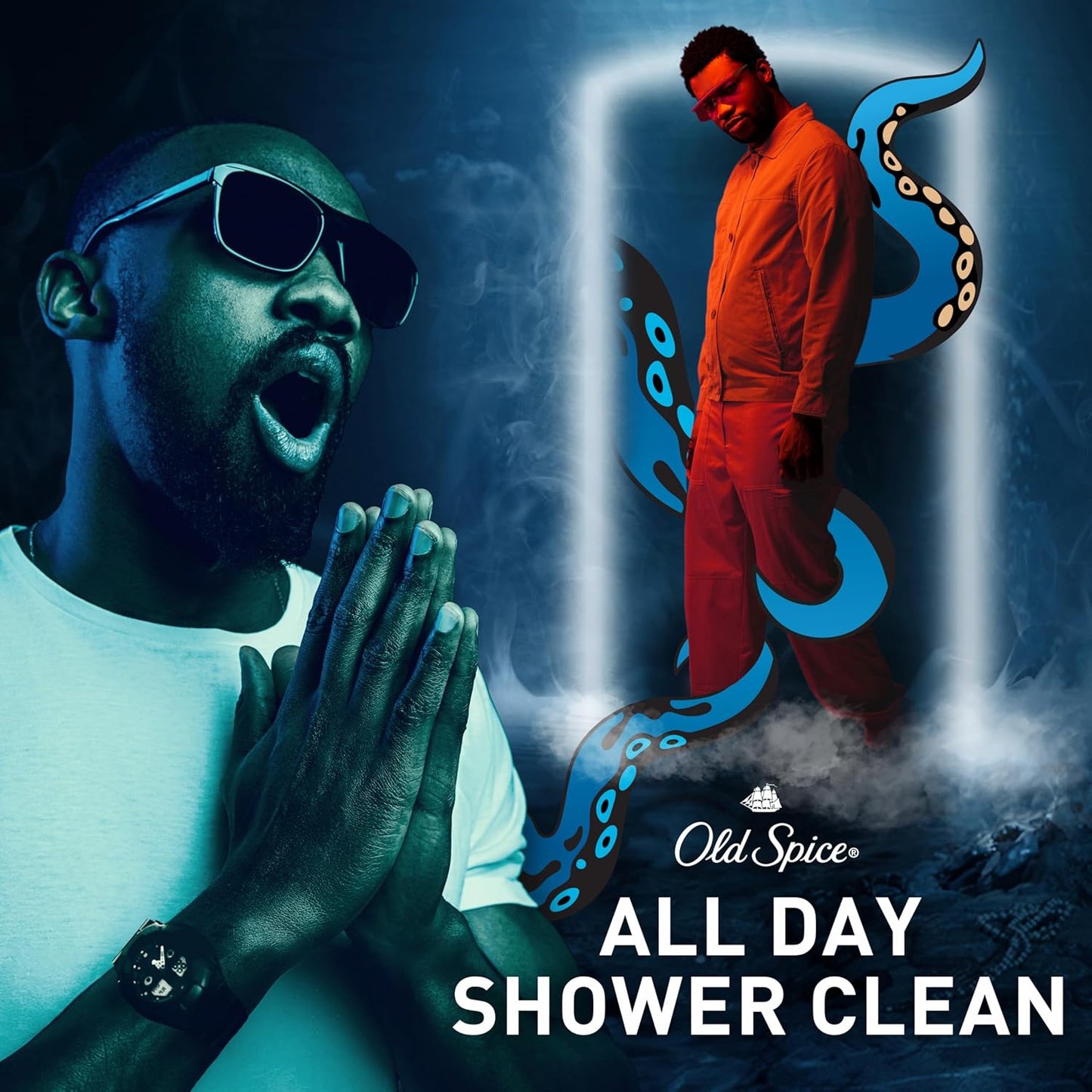 Old Spice Cleansing Body Wash for Men, 3X Defense, 24/7 Shower Fresh with Lasting Scent, 2-in-1 Body & Face Wash, Krakengard with Deep Ocean Scent, 33.4 (Pack of 4)