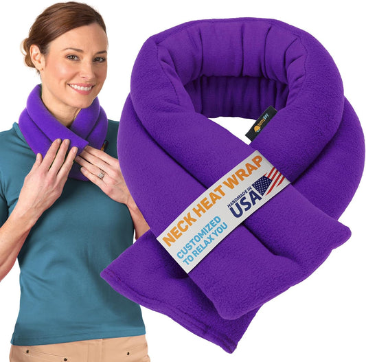SunnyBay Microwave Heating Pad, Microwavable Moist Heated Neck and Shoulder Wrap, Versatile Weighted Beanbag Cold Pack or Warm Compress for Pain Relief, 26x4 Inches, Purple