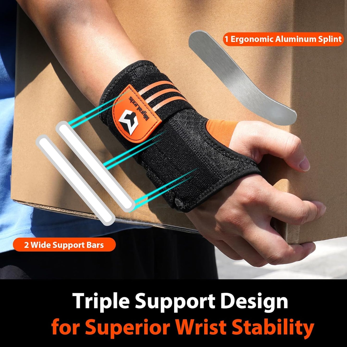 2 Pack Carpal Tunnel Wrist Brace [2025 Upgraded Adjustable Straps & Elastic Thumb Hole] Soft Breathable Night Support Wrist Brace for Pain Relief Tendonitis, Sprain, Arthritis - Left & Right (Size:S)