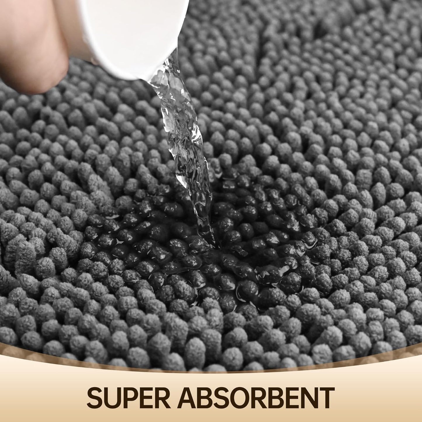 Amyracel Bathroom Rug Mat 48x72, Thick Soft Quick Dry Absorbent Chenille Bath Rug, Rubber Back Non Slip Machine Washable Bath Mat for Bathroom Shower Tub Floor