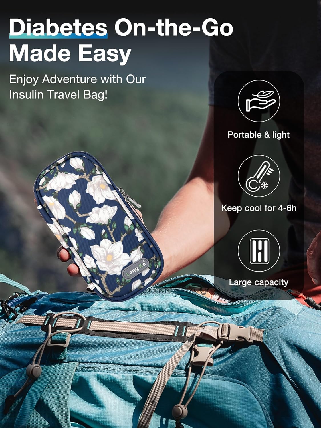 Insulin Cooler Travel Case with 2 TSA Approved Ice Packs, Diabetic Medication Insulated Cooling Bag for Insulin Pens and Diabetic Supplies Storage, Compact for Daily Life and Trips