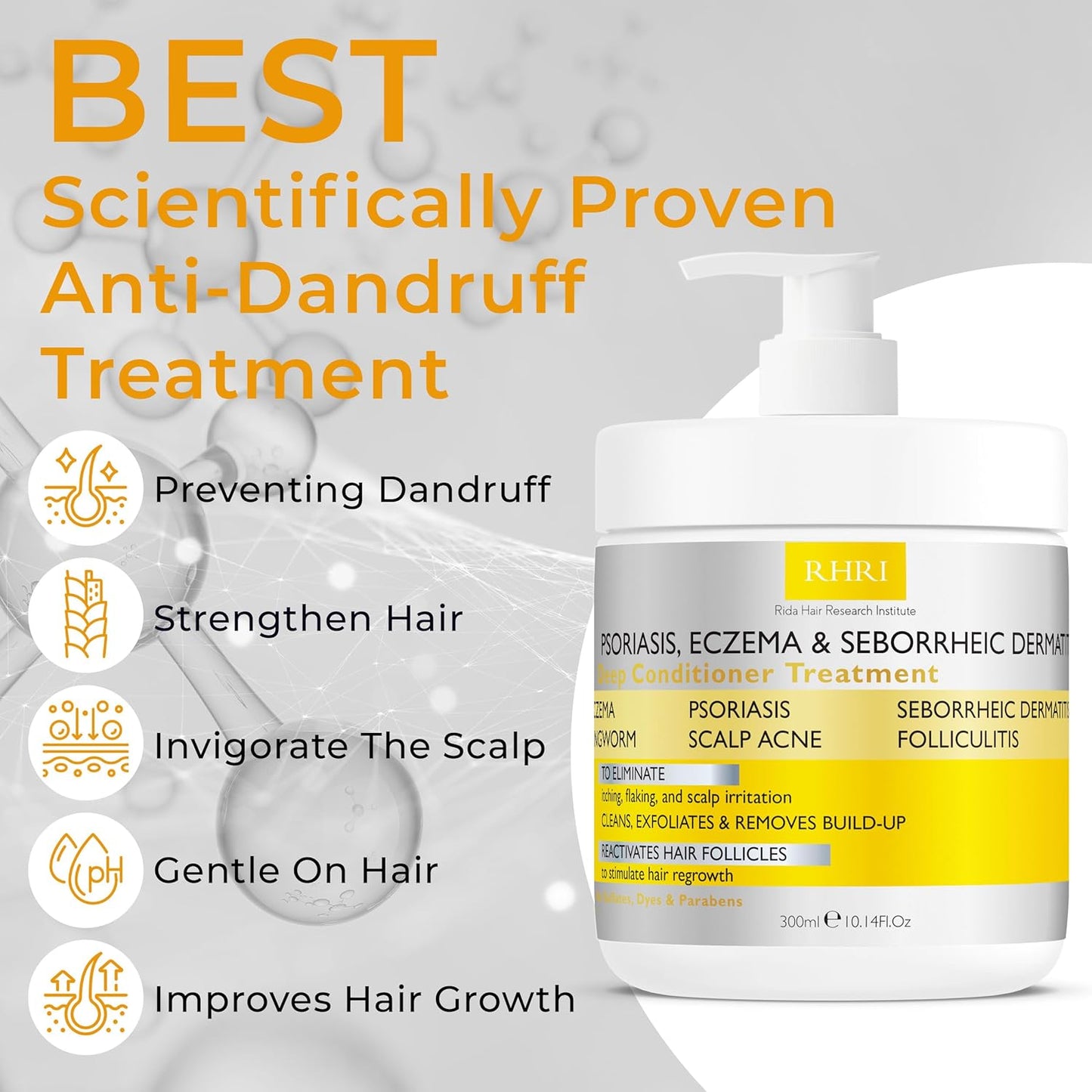 Anti Fungal Psoriasis Conditioner for Psoriasis, Eczema & Seborrheic Dermatitis | With DHT Blockers, Mineral Complex & Tea Tree Oil | Soothes Dry Itchy Scalp & Supports Hair Growth for Men & Women