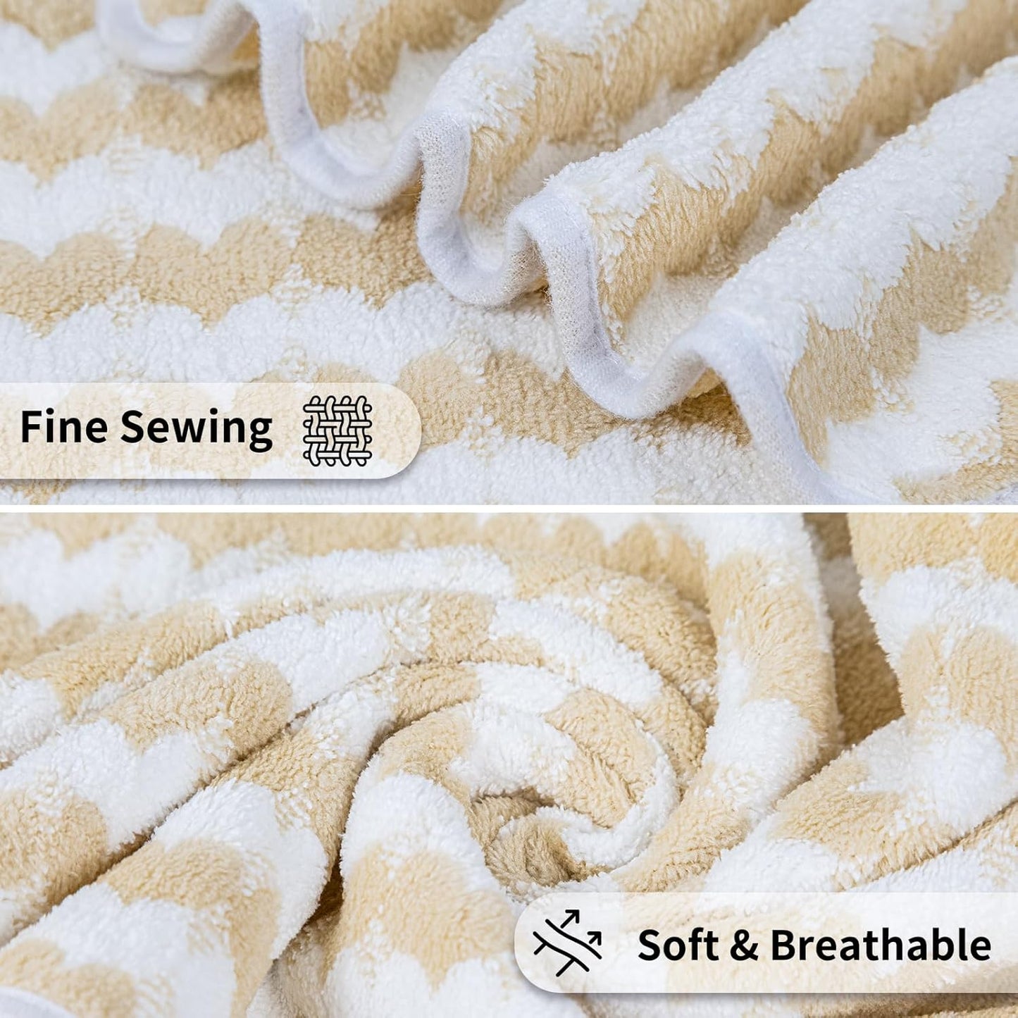 Love Bath Towels Set of 6 Large, Microfiber Bath Towels * 2 (55.12"*27.56"), Hand Towels * 4 (29.52"*13.77"), Luxury Towels for Bathroom, Gym, Hotel, and Spa（Yellow）