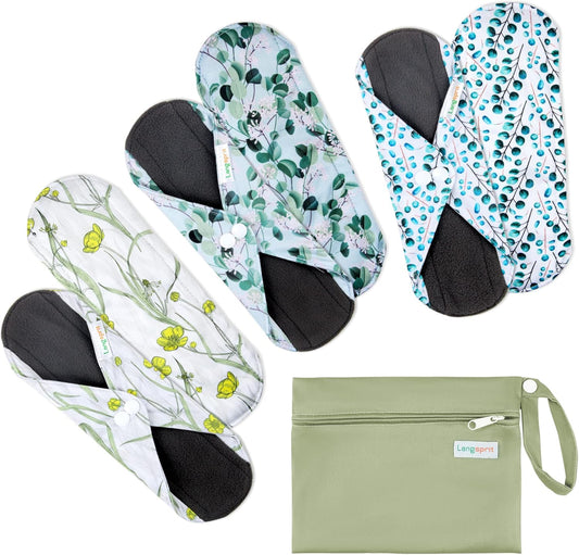 7pcs Set 1 pc Mini Wet Bag +6pcs Absorbent Reusable Sanitary Pads/Washable Cloth Menstrual Pads(Autumn,S)…