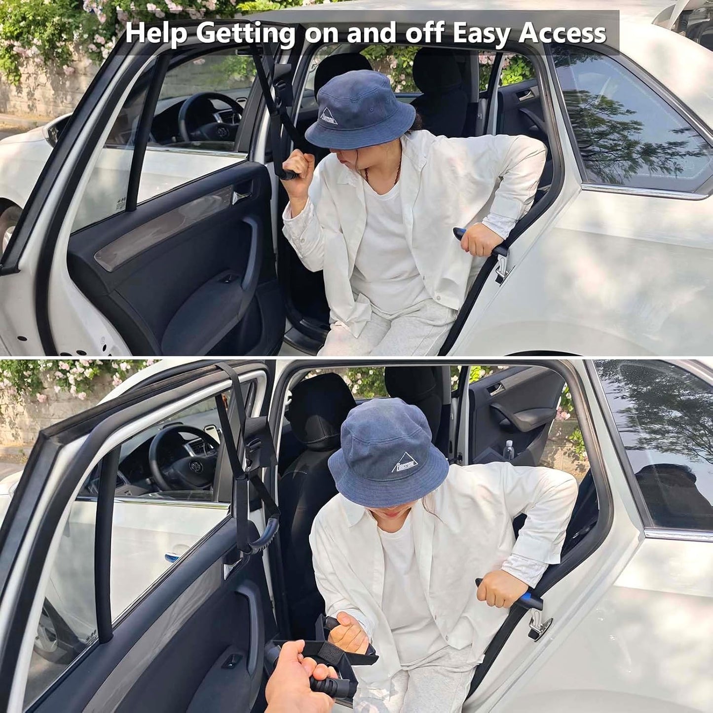 3PC Mobility Standalone Kit: Car Door Assist Handle/Standing Assist Grip Handle/Adjustable Standing Aid Safety Handle Apply to Elderly and Handicapped, Child, Pregnant Woman, Injured